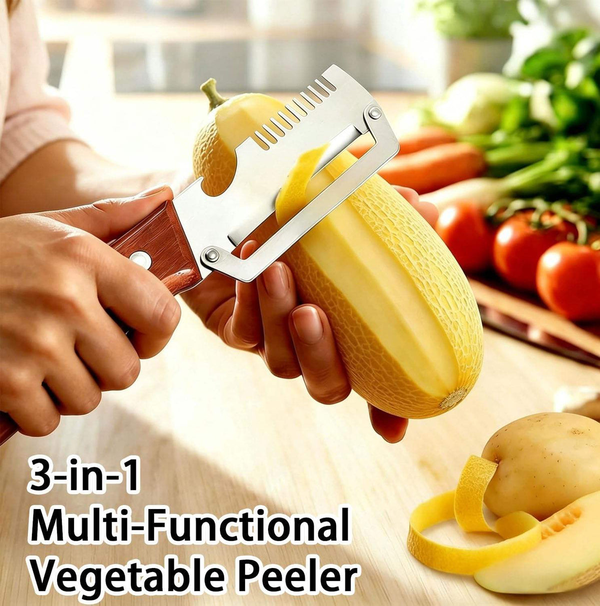 3-in-1 Stainless Steel Vegetable Peeler & Bottle Opener